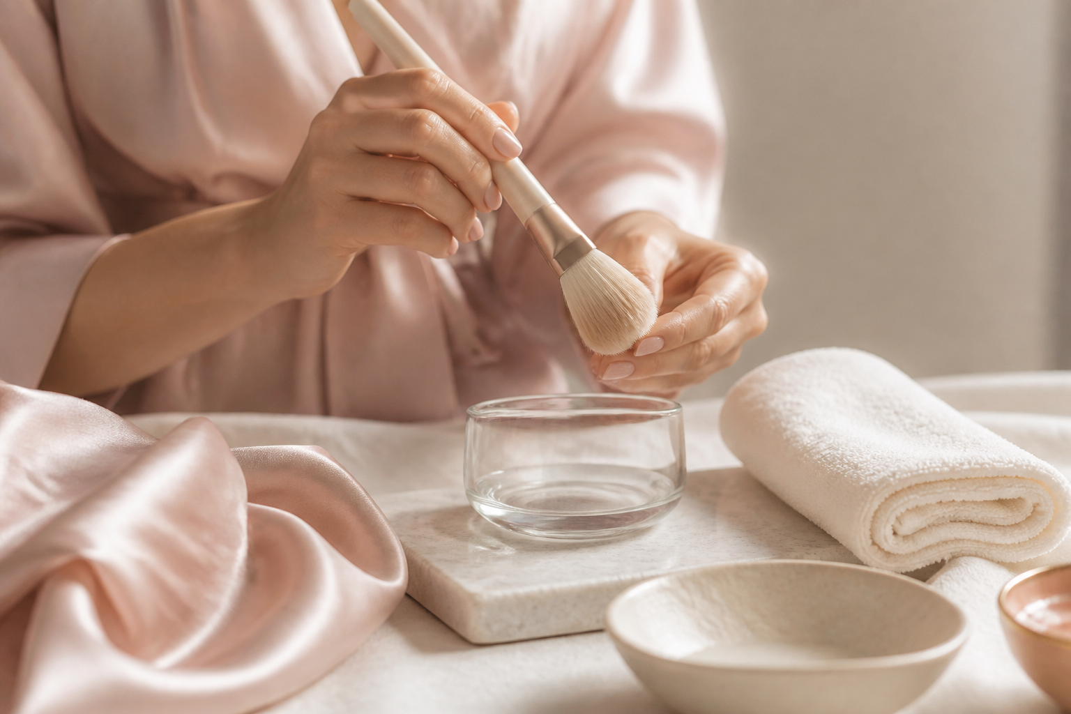 Geste de maquillage professionnel pour une occasion spéciale